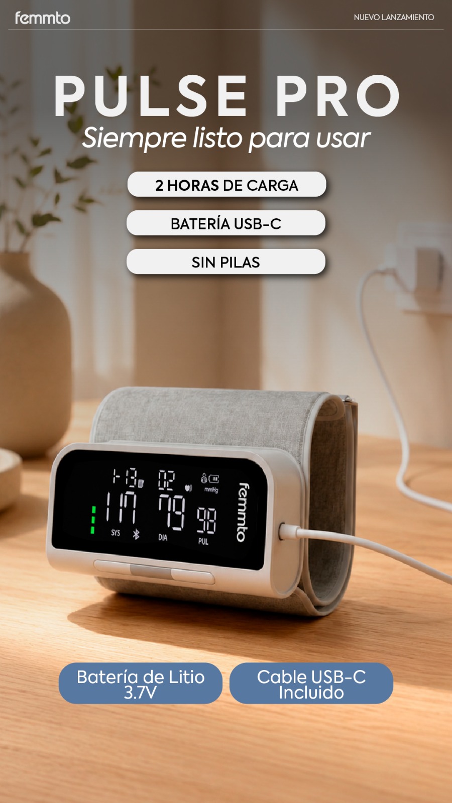 Monitor De Presión Arterial Femmto Pulse Pro - Imagen 3